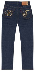 Denim DT Metallic Gold Script 501 Selvedge