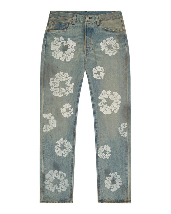 Denim Dirty Wash Wreath 501 Light Wash