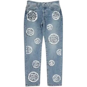 Denim Tears Rhinestone Jeans White