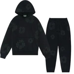 Mono Cotton Wreath Tracksuit Black